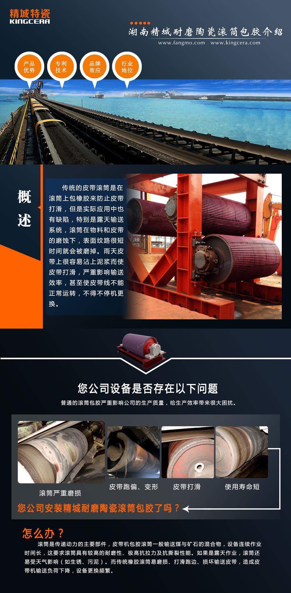 湖南人生就是博官网耐磨陶瓷滚筒包胶